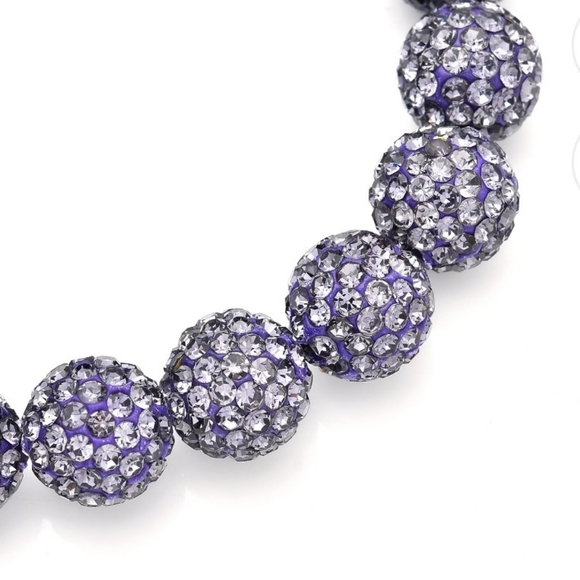 NEW Hematite & Amethyst Australian Crystal Shamballa Adjustable Beaded Bracelet - Picture 8 of 12